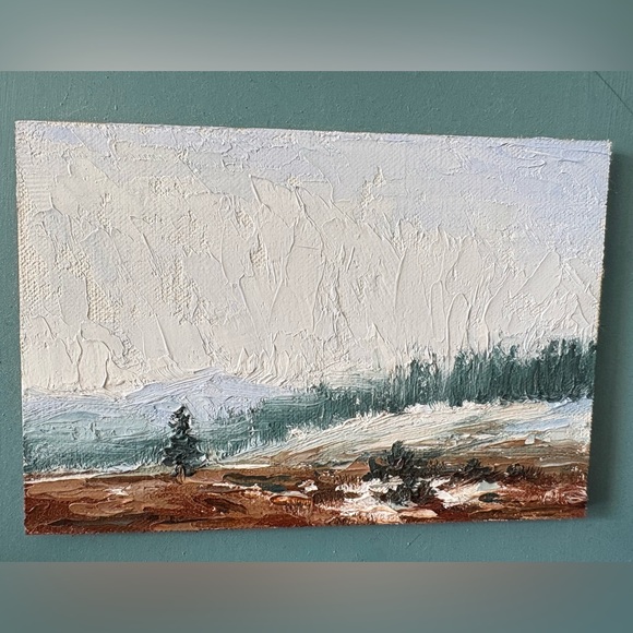 🌟 Original ART Montana “Paws Up Winter” oil Painting Teresa Garland Warner - Picture 6 of 8